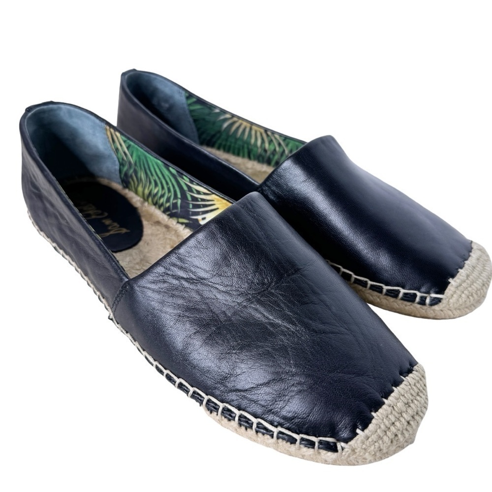 SAM EDELMAN New Lynn Leather Espadrille Shoes Size 8 in Black